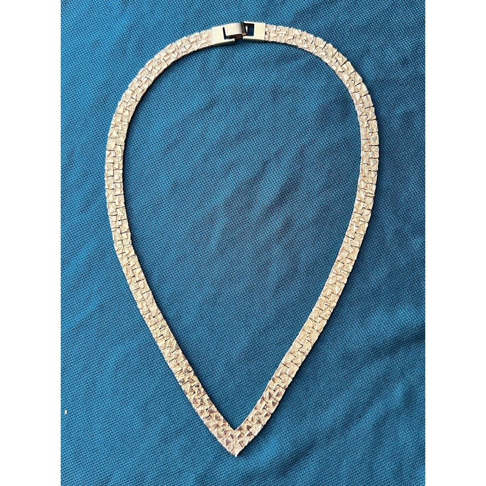 Vintage Gold‎ Tone Pebbled Collar Necklace - 17"